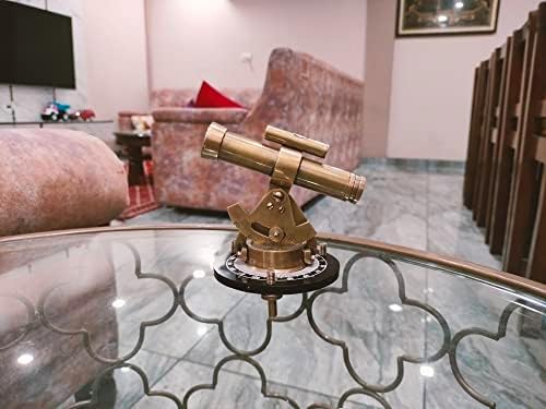 Antique Brass Alidade Compass Telescope Desk Decor
