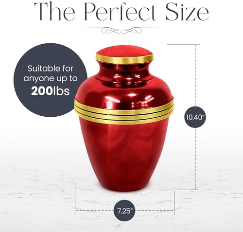 OneWorld Memorials Banded Alloy Urn for Adults - Large