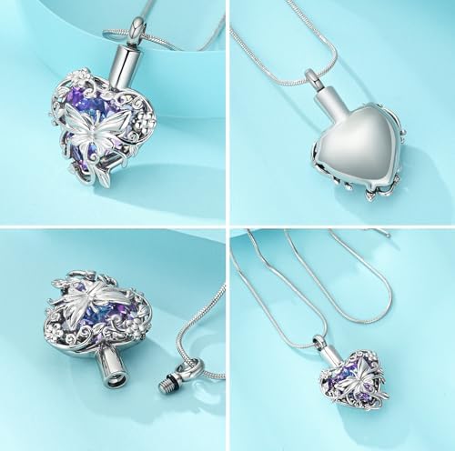 Butterfly Urn Necklace for Cremation Ashes