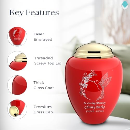 GetUrns Personalized Hummingbird Cremation Urn for Adult Ashes