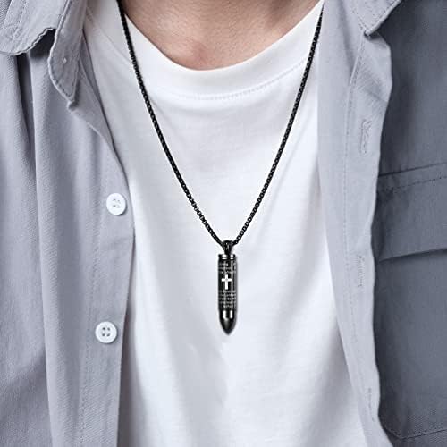 Rnivida Cross Urn Ashes Pendant Necklace for Men