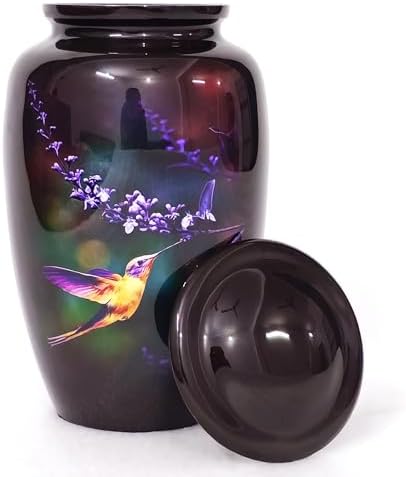 Midnight Purple Hummingbird Cremation Urn for Adults