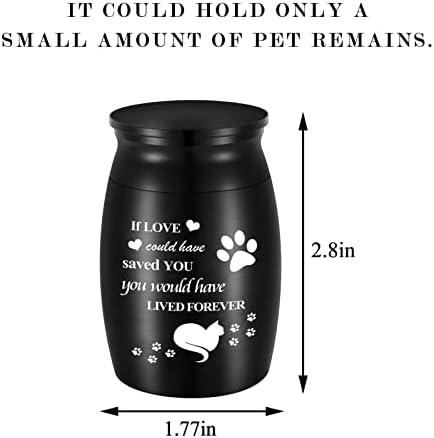 Small Cat Ash Urn 157 Inch Mini Memorial Stainless Steel Pet Keepsake