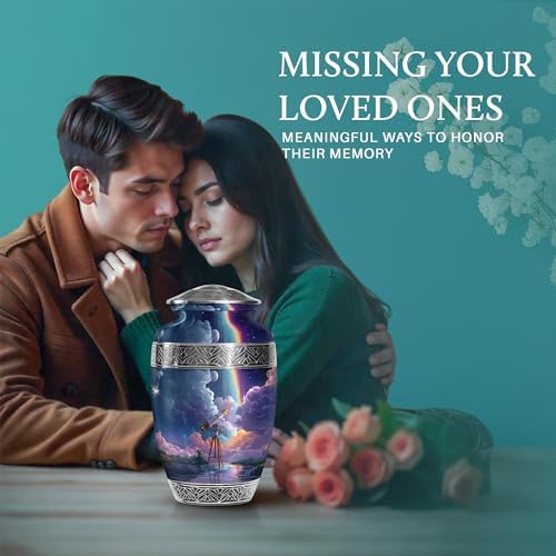 Telescope Urn for Human Ashes - 10 Inch Large Velvet Bag Urn