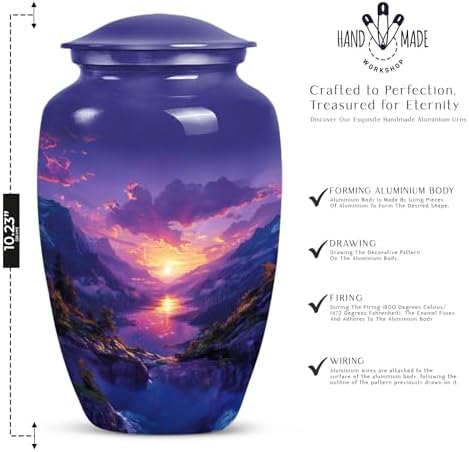 Purple Mountain Sunset Cremation Urn - 10 Inch