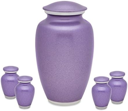 Violet Blush Adult Urn with 4 Token Urns