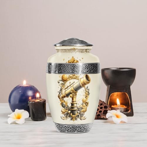 Telescope Urn for Adult Female - White 10-Inch Ash Holder