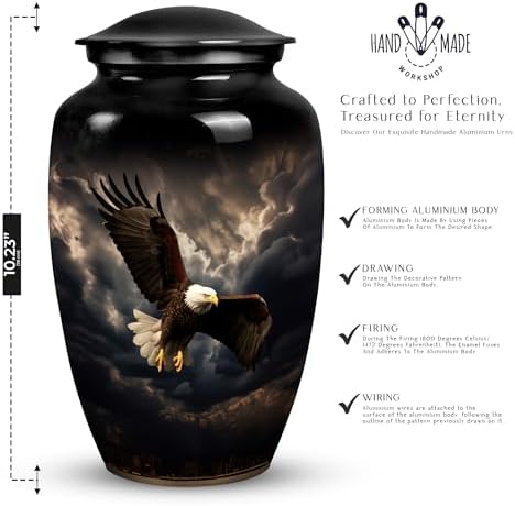 Unique Eagle Rain Clouds Design Cremation Urn for Adult Ashes