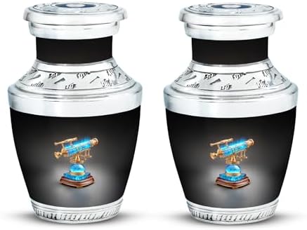 Telescope Decorative Urns Set of 2 - 3 Inch Keepsake Urns for Adult Ashes