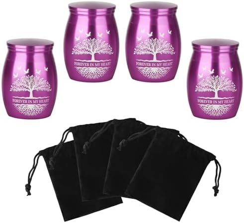 Mini Urns for Ashes Keepsake Set of 4 Purple