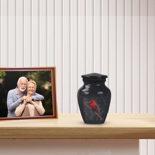 Yatskia Cardinal Bird Mini Urns for Human Ashes Keepsake Pack of 2