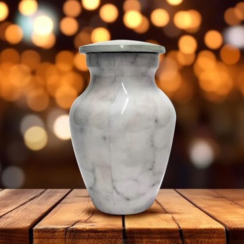 HIGHSTREET Nautical Aluminum Cremation Urn 3 Inch Marble Finish
