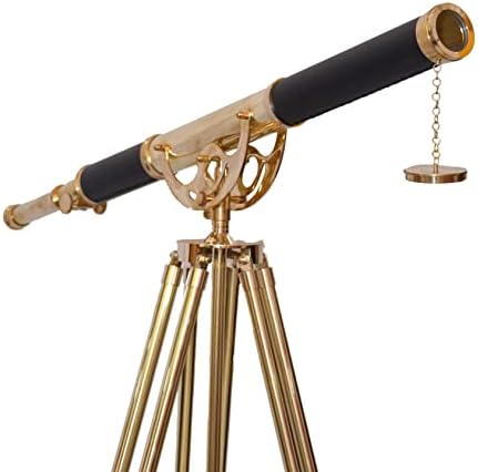 Maritime Antique Brass Telescope with Floor Stand