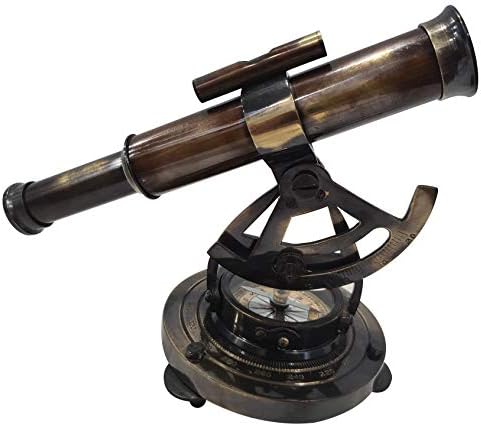 Antique Brass Theodolite Compass Decor Display
