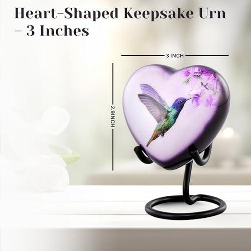 Heart Shape Keepsake Cremation Urn for Ashes Metal Mini Urn for Humans or Pets