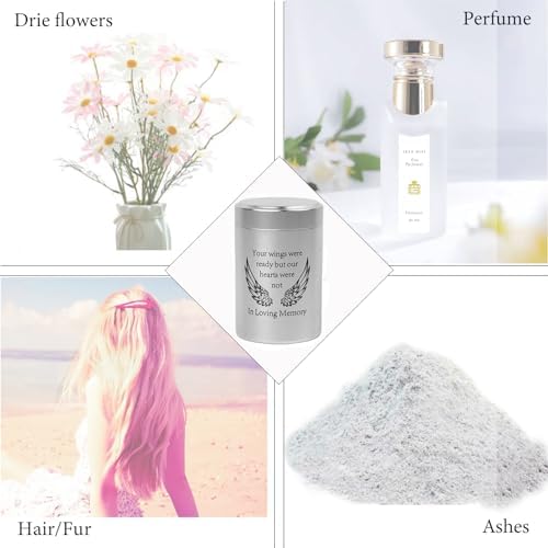 27 Inch Small Urns for Ashes - Set of 4 Aluminium Mini Urns Cremation Urns for Human and Pet Ashes Ashes Holder