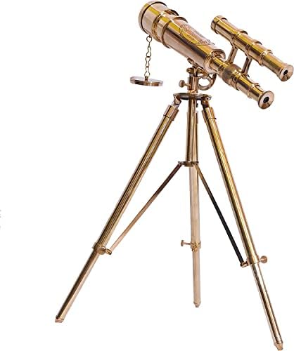 Nautical Handmade Brass Telescope with Tripod Stand