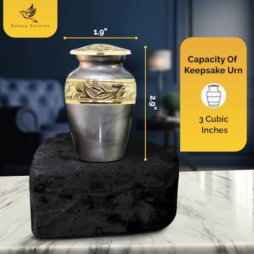 Solace Forever Small Urn for Ashes - Gray Mini Urn