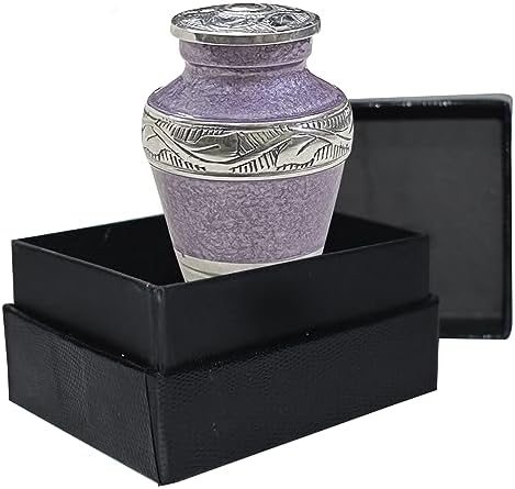BOLD DIVINE Purple Textured Cremation Urn Velvet Bag Funnel Included