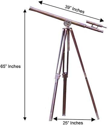 Vintage Harbor Master Brass Floor Telescope 39 Inch with Tripod Stand