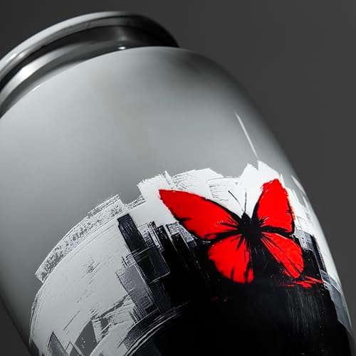 Pearl Grey Butterfly Urn for Human Ashes - Large