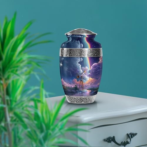 Telescope Urn for Human Ashes - 10 Inch Large Velvet Bag Urn