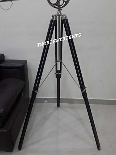 Nautical Brass Telescope with Black Tripod Stand
