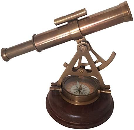 Nautical Brass Theodolite Telescope with Compass