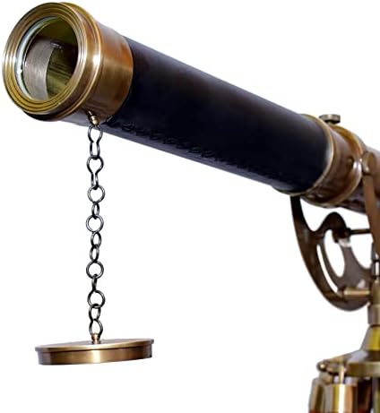 Decorative Nautical Telescope with Brass and Teak Tripod