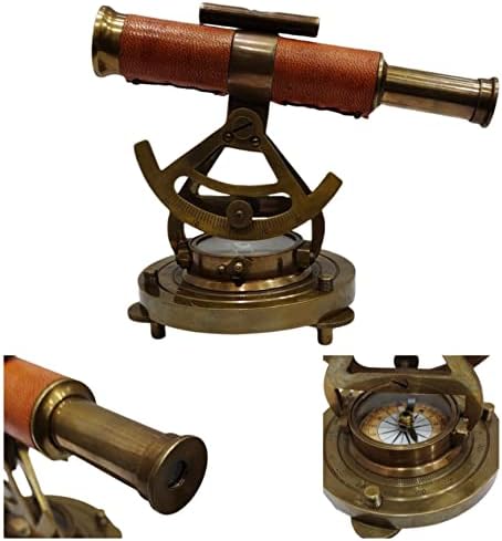 5 Inch Nautical Brass Alidade Compass Telescope Decor