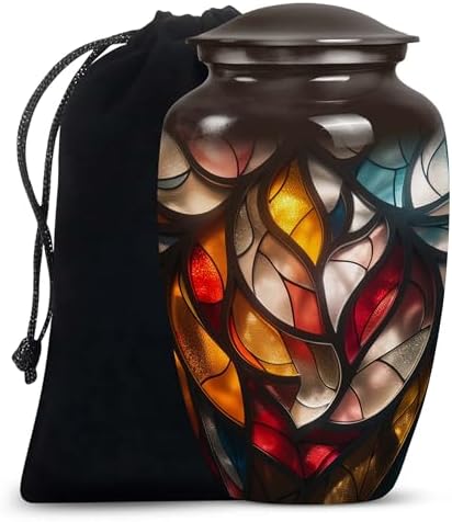 Luminous Elegance Large Velvet Urn for Human Ashes