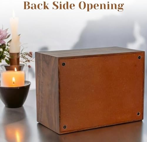 Handcrafted Rosewood Border Engraved Cremation Urn for Human Ashes Adult