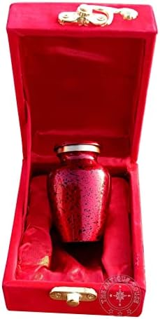 Celebration of Life Mini Red Cremation Urn with Velvet Case