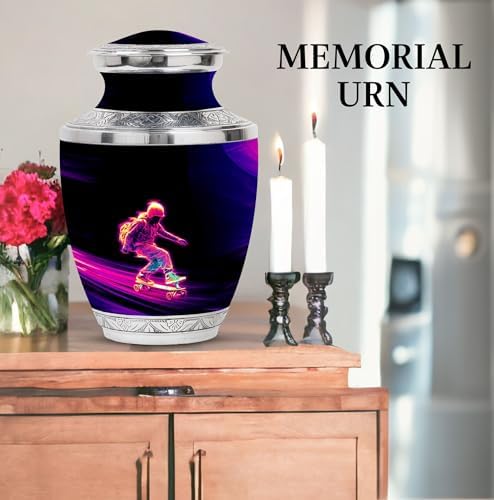 Karyliz 10 Inch Skateboard Urn for Human Ashes