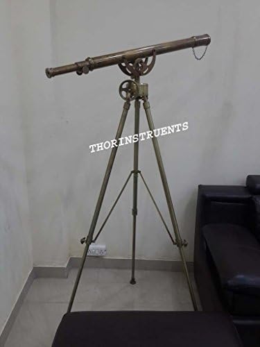 Nautical Design Brass Telescope Adjustable Antique Tripod Stand Floor Decor