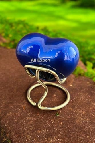 Red Heart Shaped Cremation Urn with Stand - Small Urn for Human Ashes