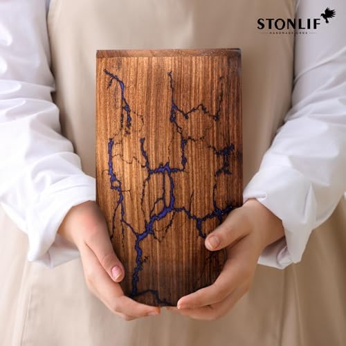 Elegant Purple Wooden Urn for Human Ashes - 1pc