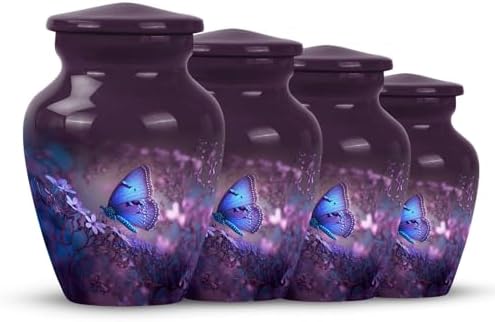 Purple Butterfly Urn for Human Ashes 3 Inch