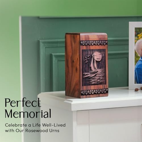 Sailboat Urn for Human Ashes - 1125 Inch Wooden Decorative Urn