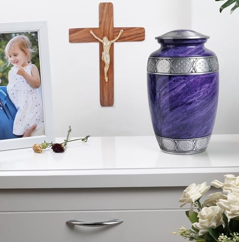 YATSKIA Purple Cremation Urn For Adult Ashes