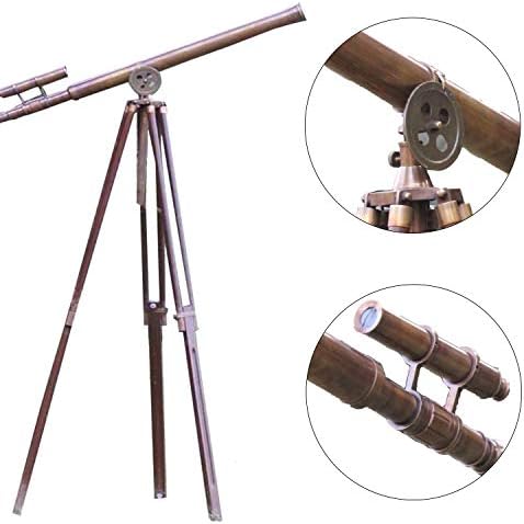 Antique Adjustable Nautical Style Decorative Telescope Stand