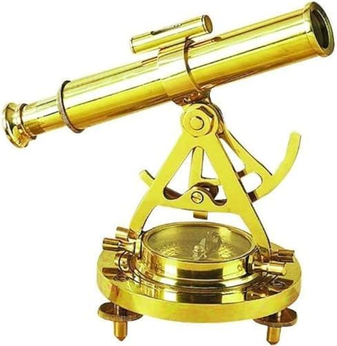 Brass Alidade Telescope with Base Compass
