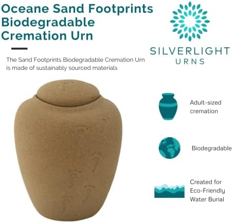 Oceane Sand Footprints Biodegradable Urn for Ashes