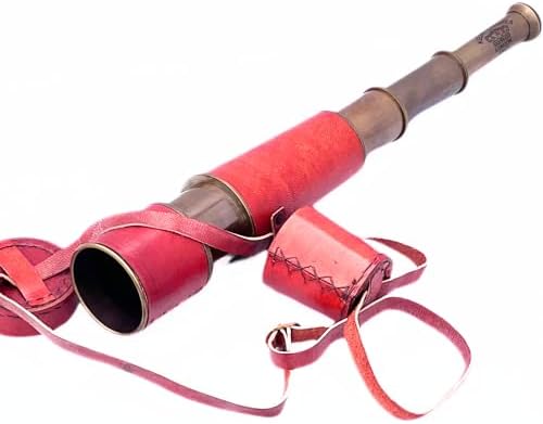 Vintage Spyglass Telescope with Leather Lens Cap