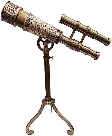 Vintage Antique Brass Telescope with Brass Tripod Stand