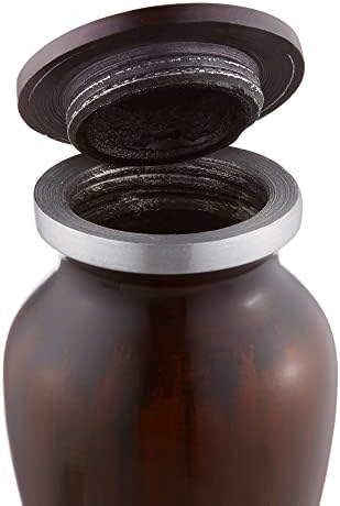 Reminded Brown Mini Cremation Urn with Velvet Case