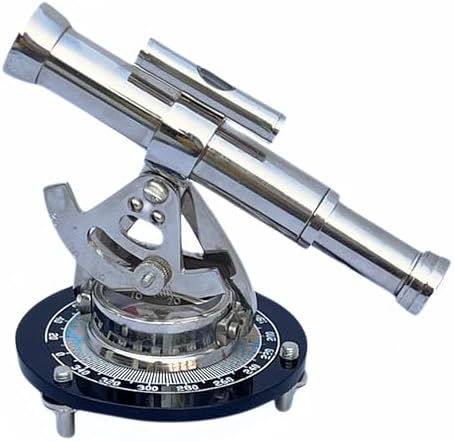 Nickel Finish Alidade Compass Telescope for Home Office Decor