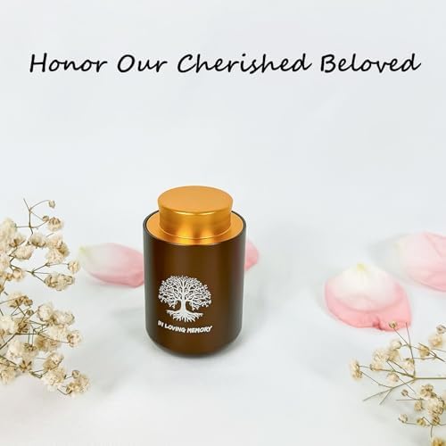 Mini Urn for Ashes Brown Aluminum Tree of Life