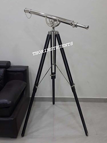 Nautical Brass Telescope with Black Tripod Stand