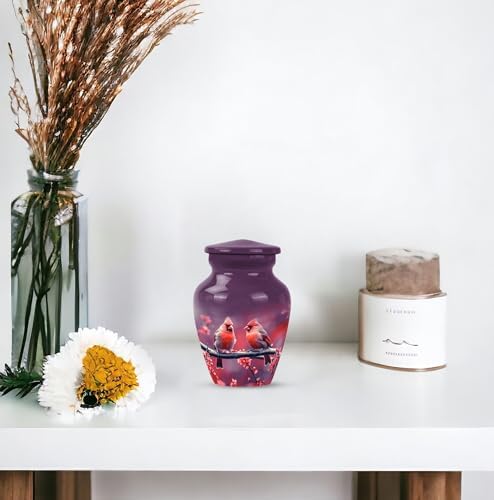 Cardinal Decorative Urns Set of 4 - Black Ash Urns for Cremation